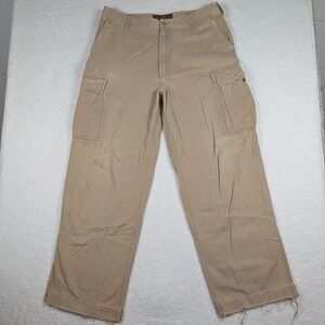 Vintage Abercrombie & Fitch Pants Mens 36x30 Beige Cargo Baggy Wide Leg Y2K